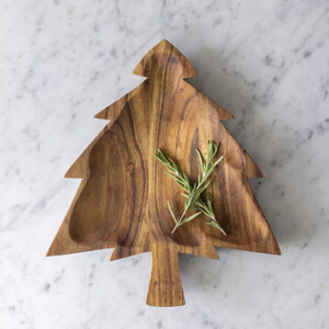 Grand Illusions Acacia Christmas Tree Serving Board